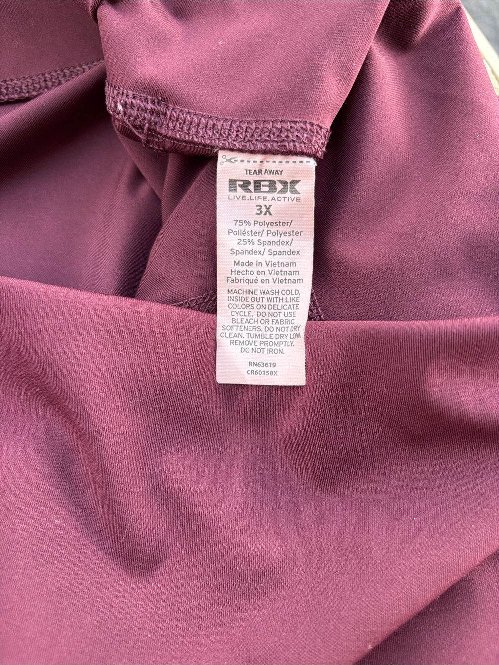 RBX Burgundy High-Waist Leggings with Side Pockets - Picture 7 of 7